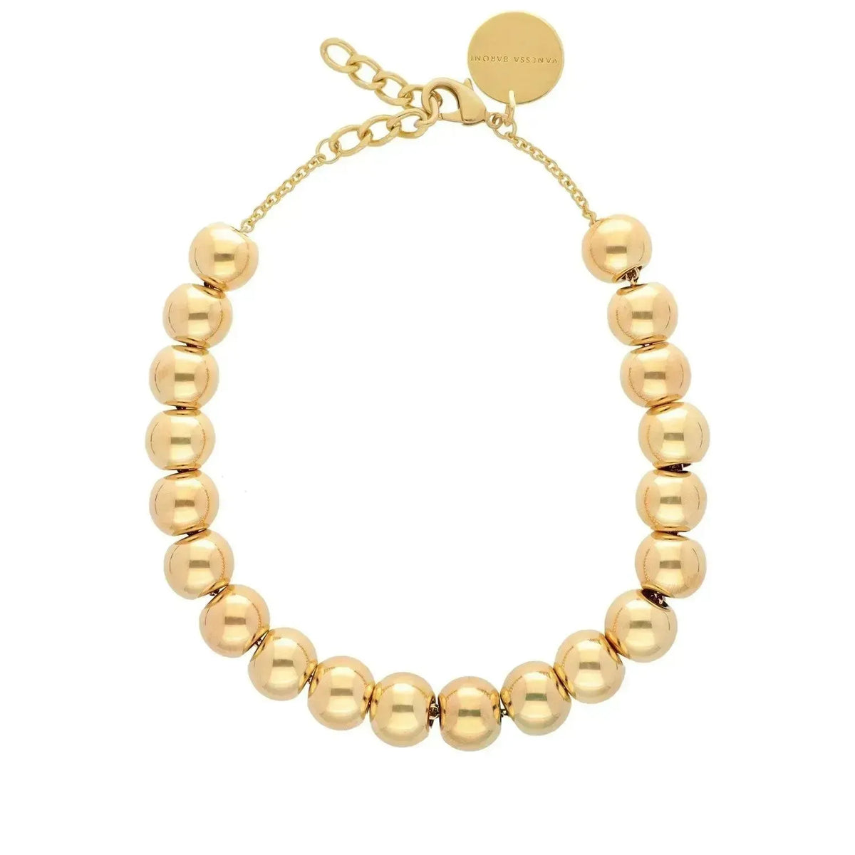 VBARONI Small Bead Necklace in Vintage Gold