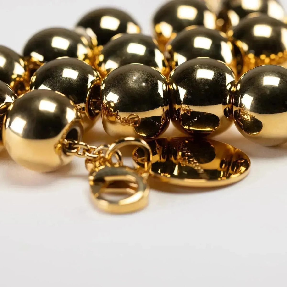 VBARONI Small Bead Necklace in Vintage Gold