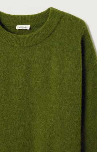 American Vintage Vitow Knit Jumper in Pesto Chine