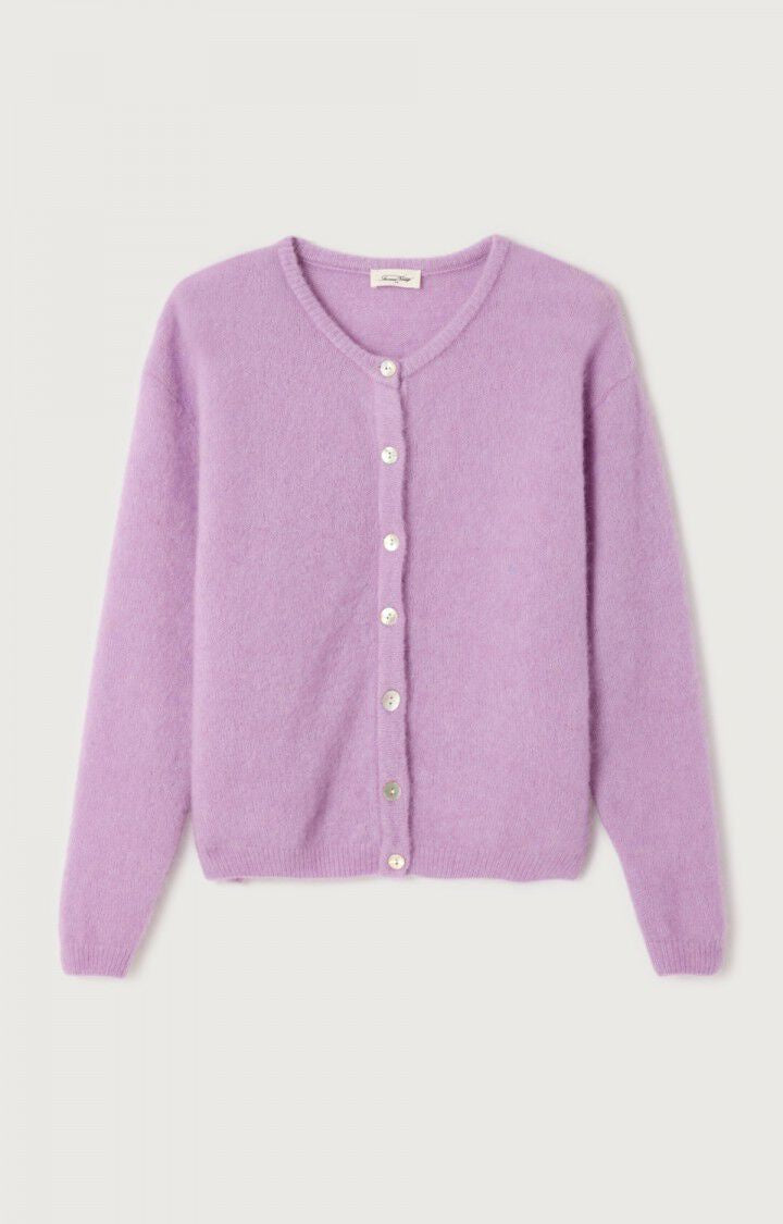 American Vintage Vitow Knit Cardigan in Lavender Chine