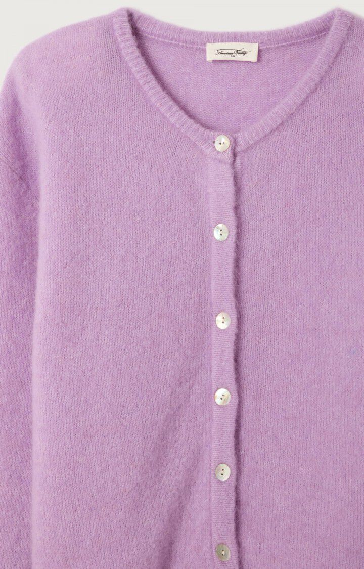 American Vintage Vitow Knit Cardigan in Lavender Chine