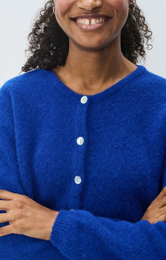 American Vintage Vitow Knit Cardi in Royal Blue