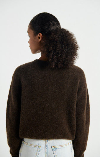 American Vintage Vitow Knit Cardi in Cafe Chine