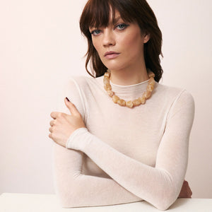 You added <b><u>Vanessa Baroni Stone Shaped Necklace in Honey Marble</u></b> to your cart.