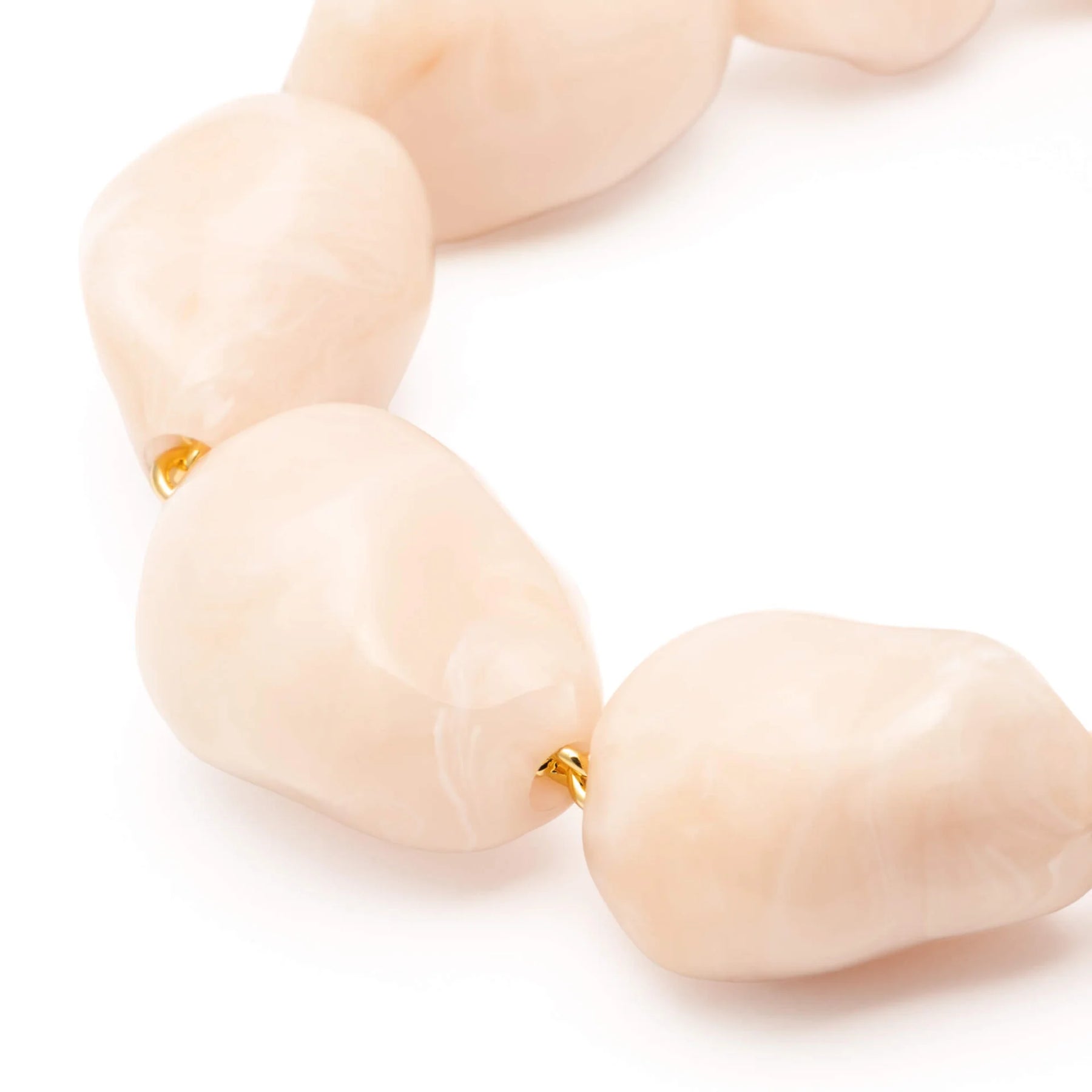 Vanessa Baroni Big Organic Pearl Necklace in Gold Latte Marble