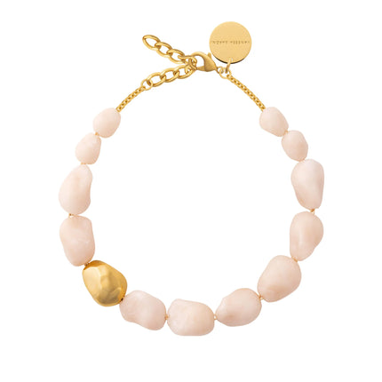 Vanessa Baroni Big Organic Pearl Necklace in Gold Latte Marble