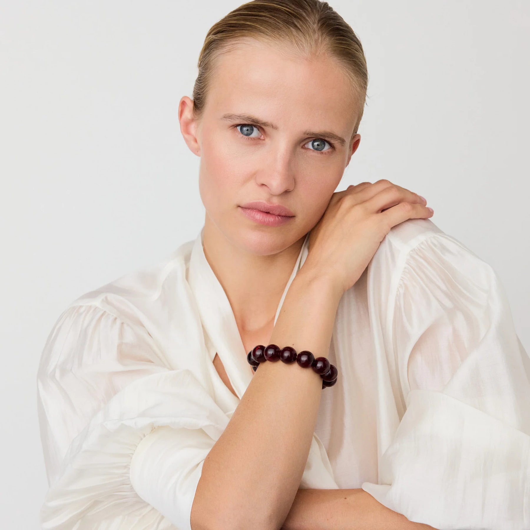Vanessa Baroni Flex Beads Bracelet - Bordeaux Marble