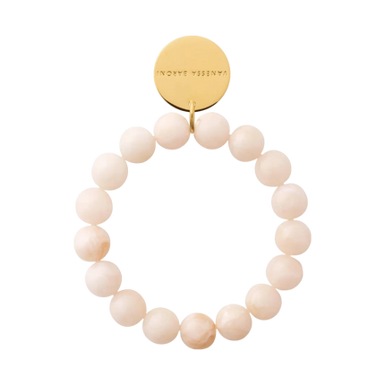 Vanessa Baroni  Mini Beads Flex Bracelet - Latte Marble