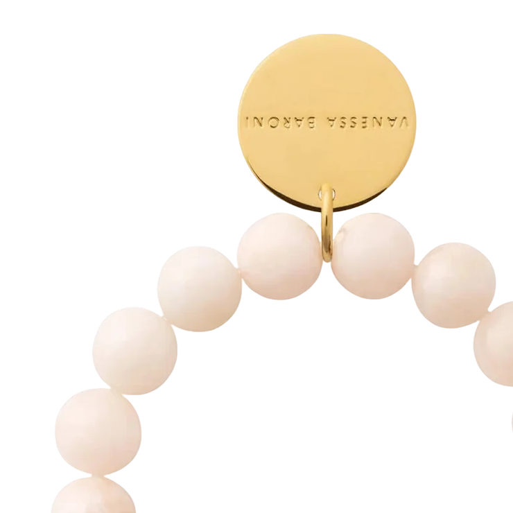 Vanessa Baroni  Mini Beads Flex Bracelet - Latte Marble