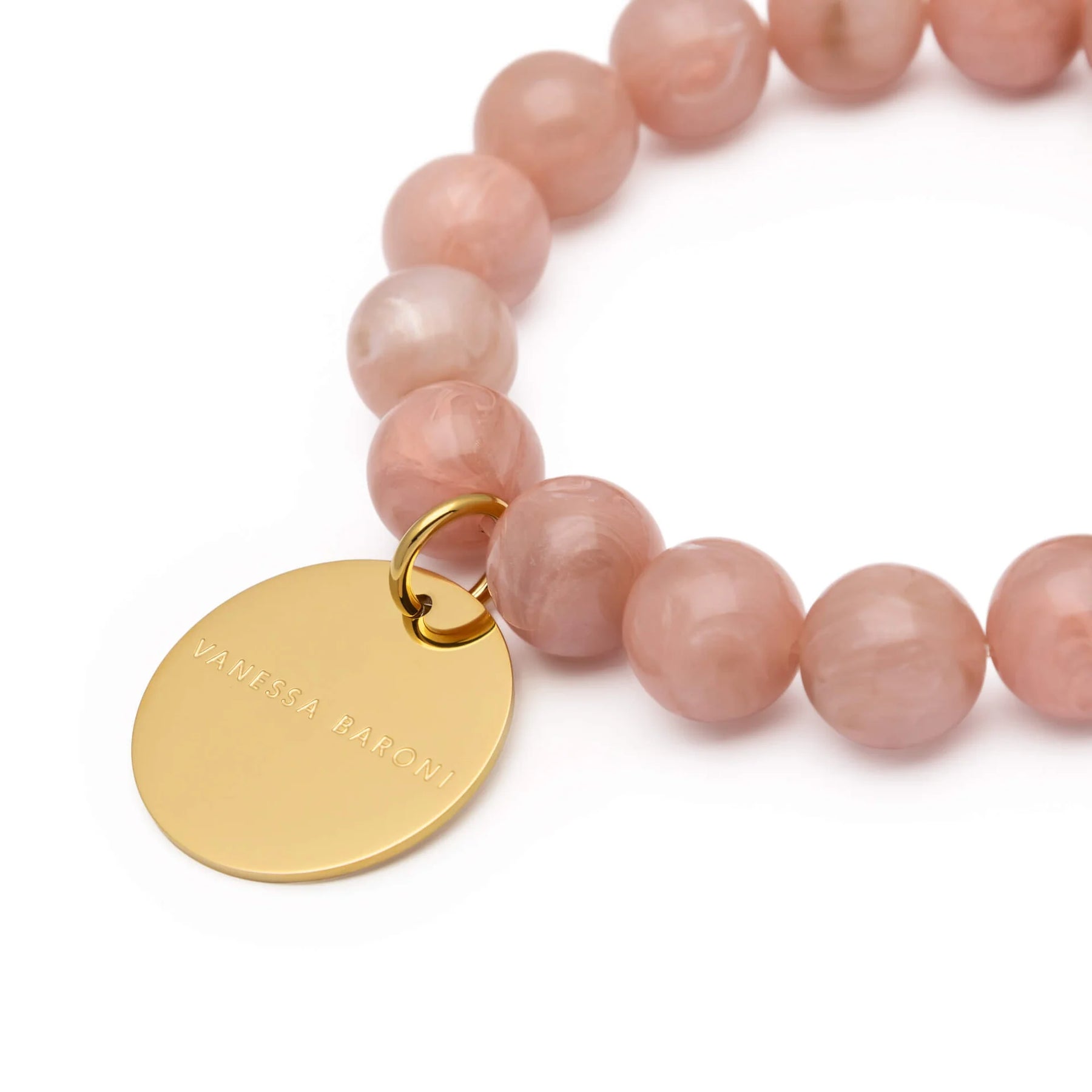 Vanessa Baroni Mini Beads Flex Bracelet in Blush Marble