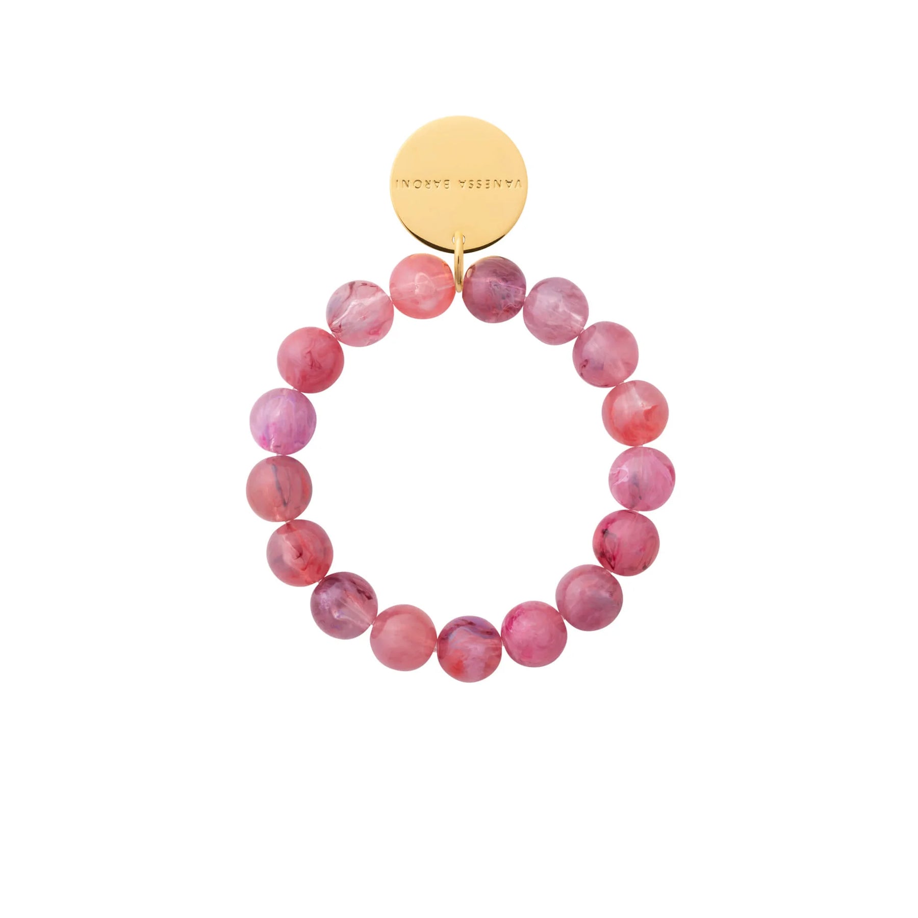 Vanessa Baroni Mini Beads Flex Bracelet in Crystal Pink Marble