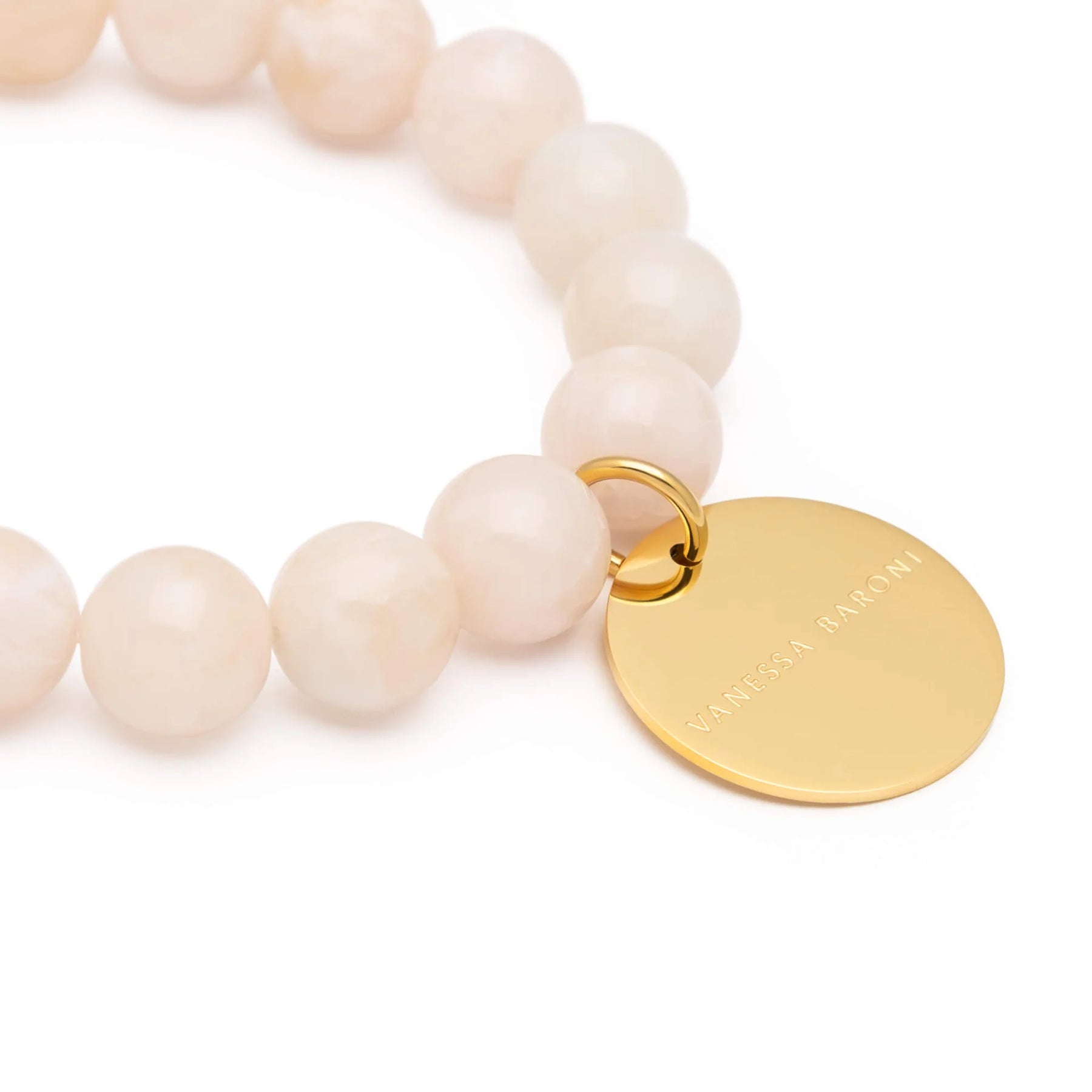 Vanessa Baroni Mini Beads Flex Bracelet in Latte Marble