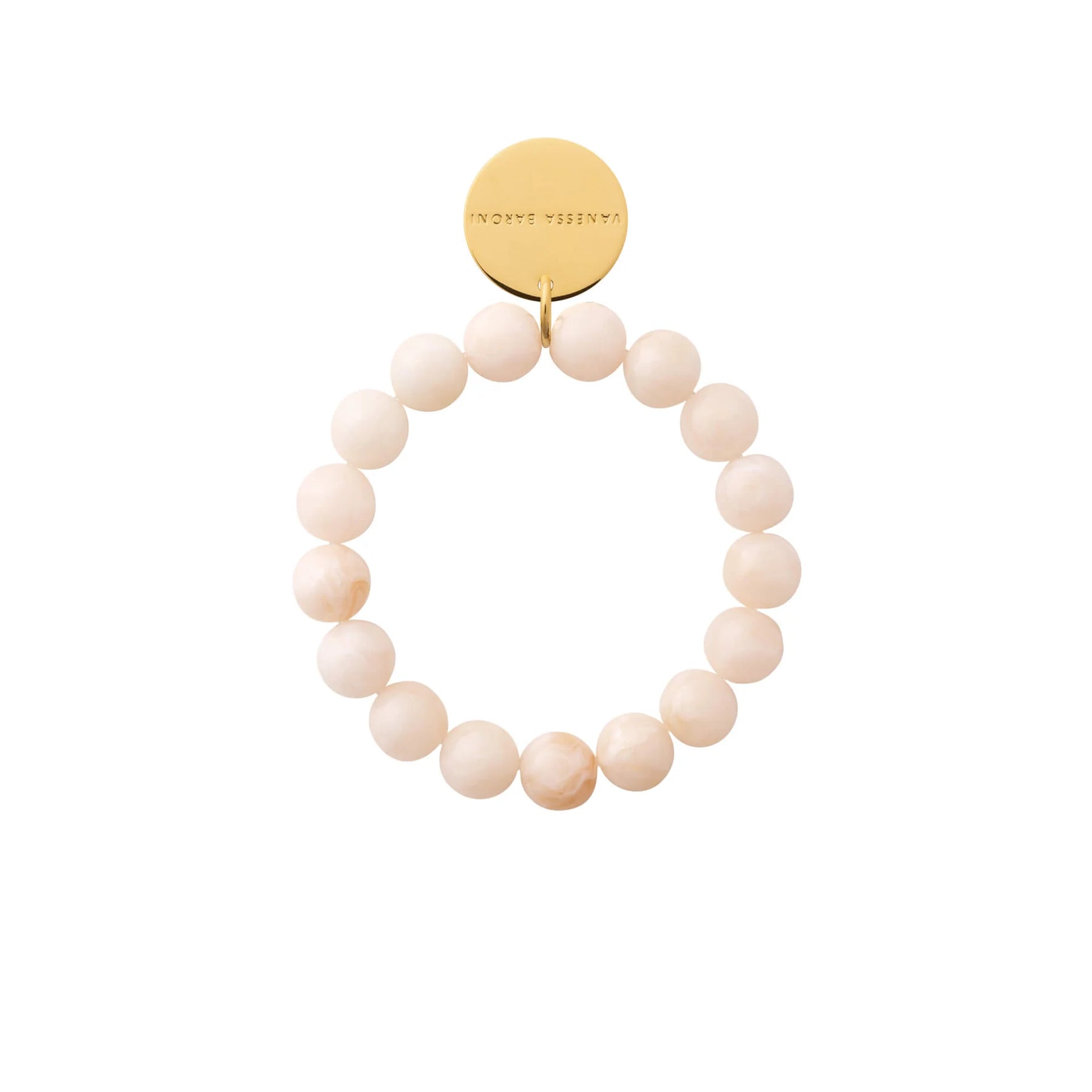 Vanessa Baroni Mini Beads Flex Bracelet in Latte Marble