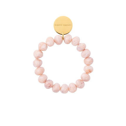 Vanessa Baroni Mini Stone Flex Bracelet - Ivory Rose Marble