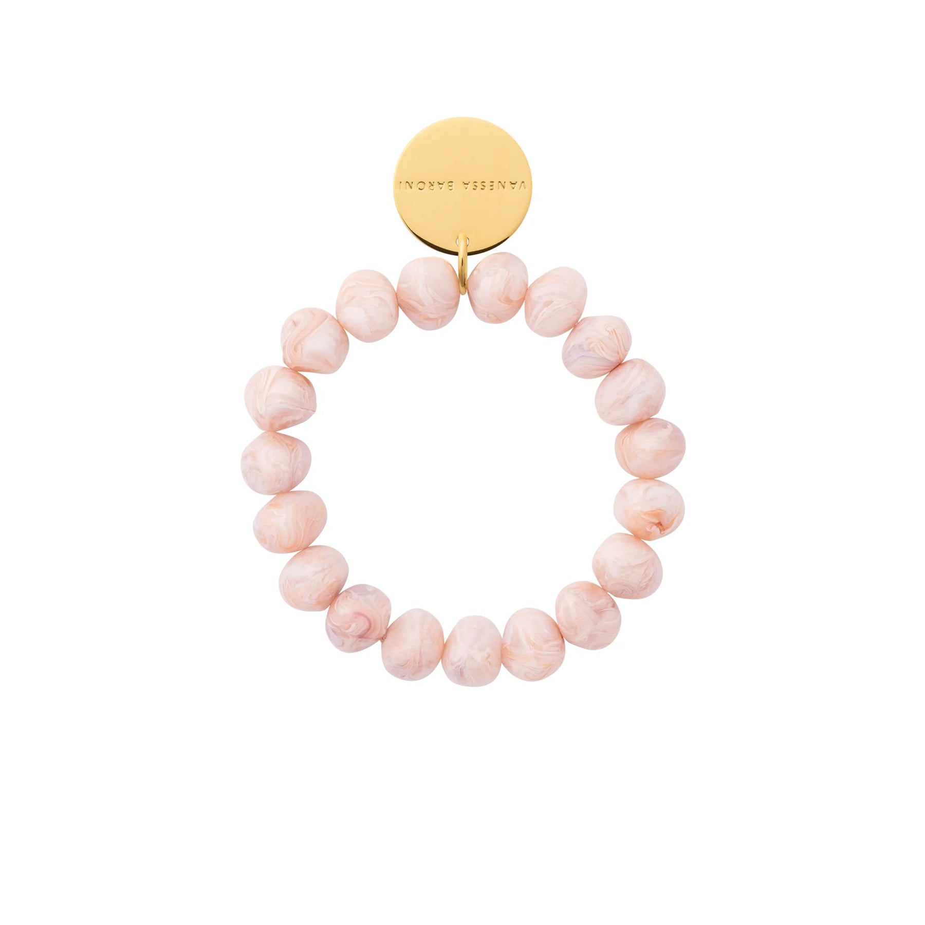 Vanessa Baroni Mini Stone Flex Bracelet - Ivory Rose Marble