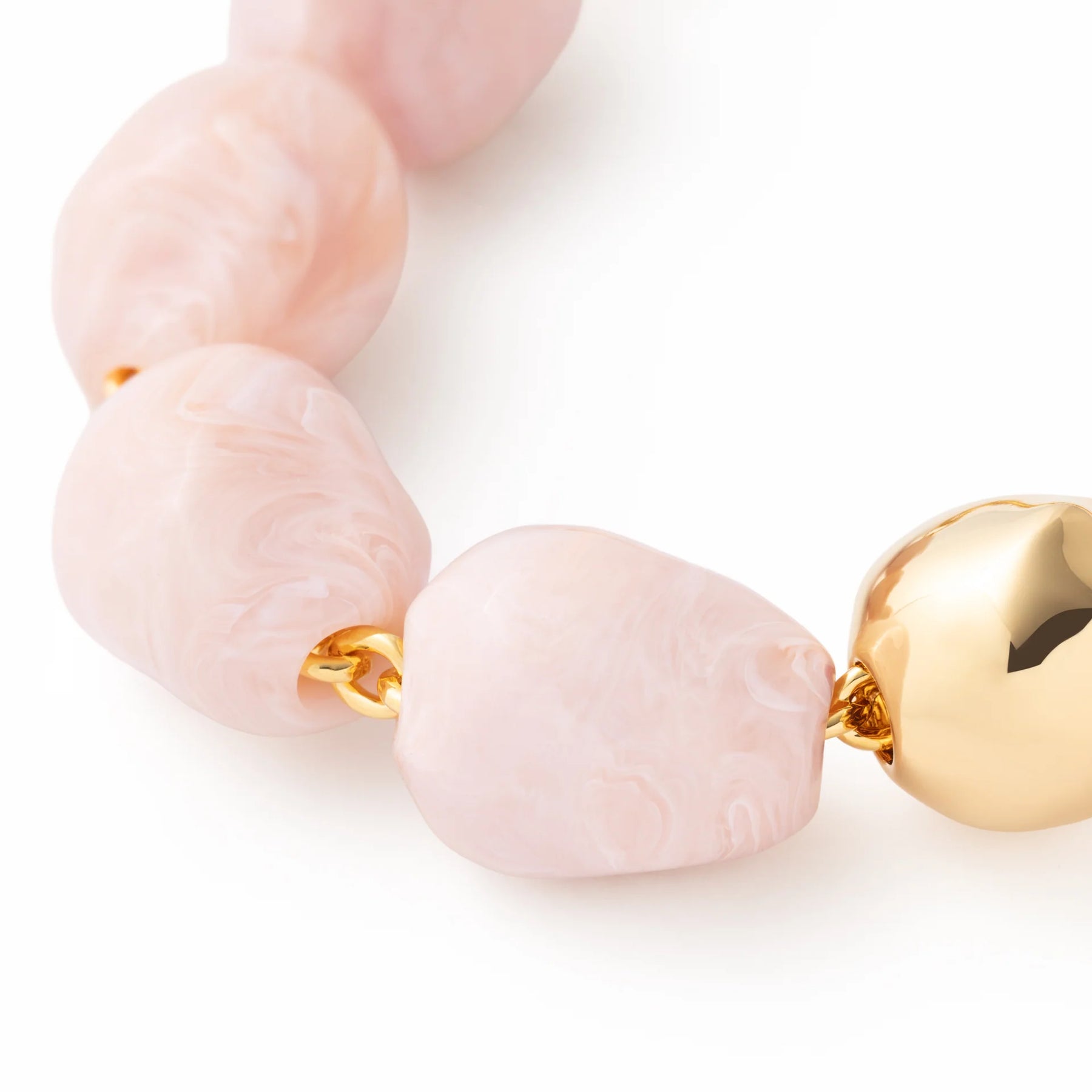 Vanessa Baroni Organic Pearl Bracelet - Gold, Ivory Rose Marble