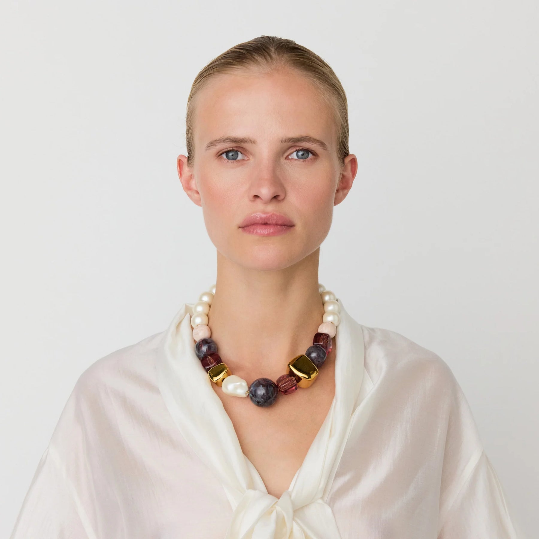 Vanessa Baroni Portofino Necklace - Ivory Rose, Marble