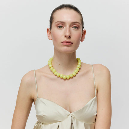 Vanessa Baroni Small Beads Necklace in Lemon Marble