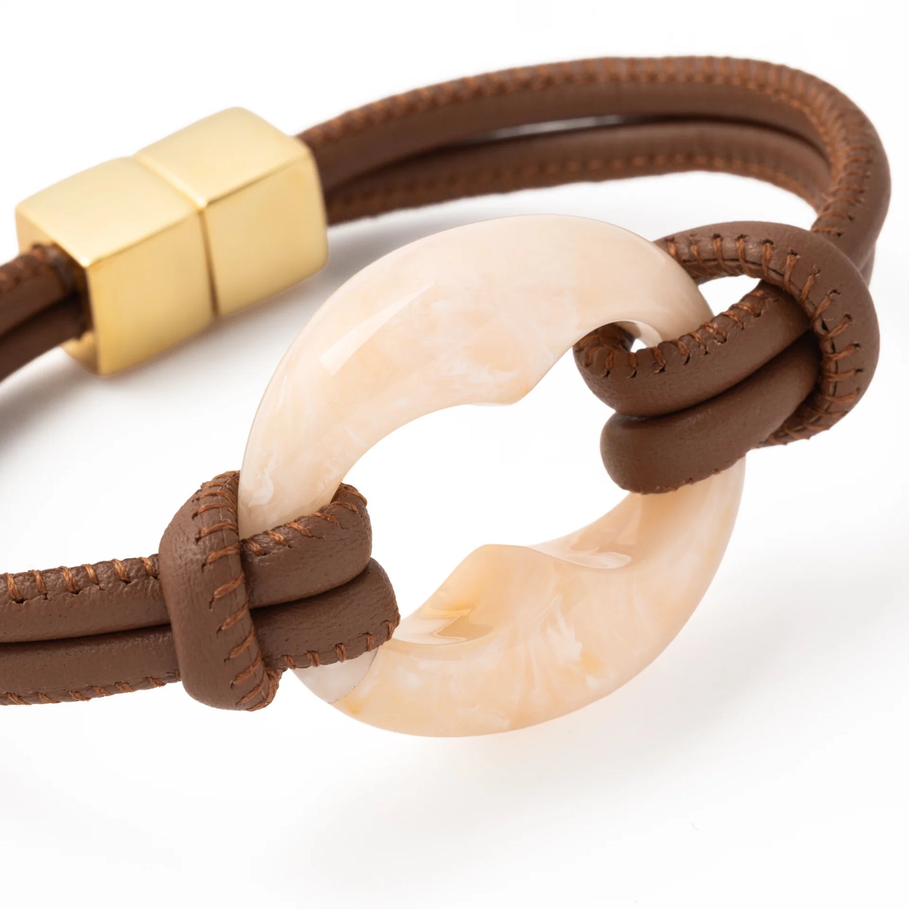 Vanessa Baroni Turtle Bracelet - Brown,  Latte Marble
