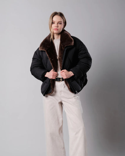 Vegancode 20390 Faux Fur Jacket in Black