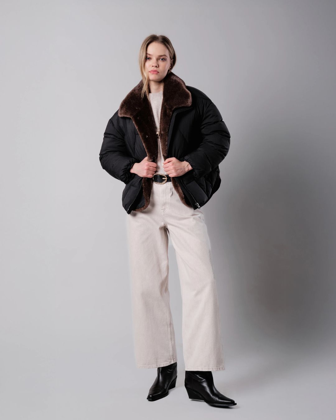 Vegancode 20390 Faux Fur Jacket in Black