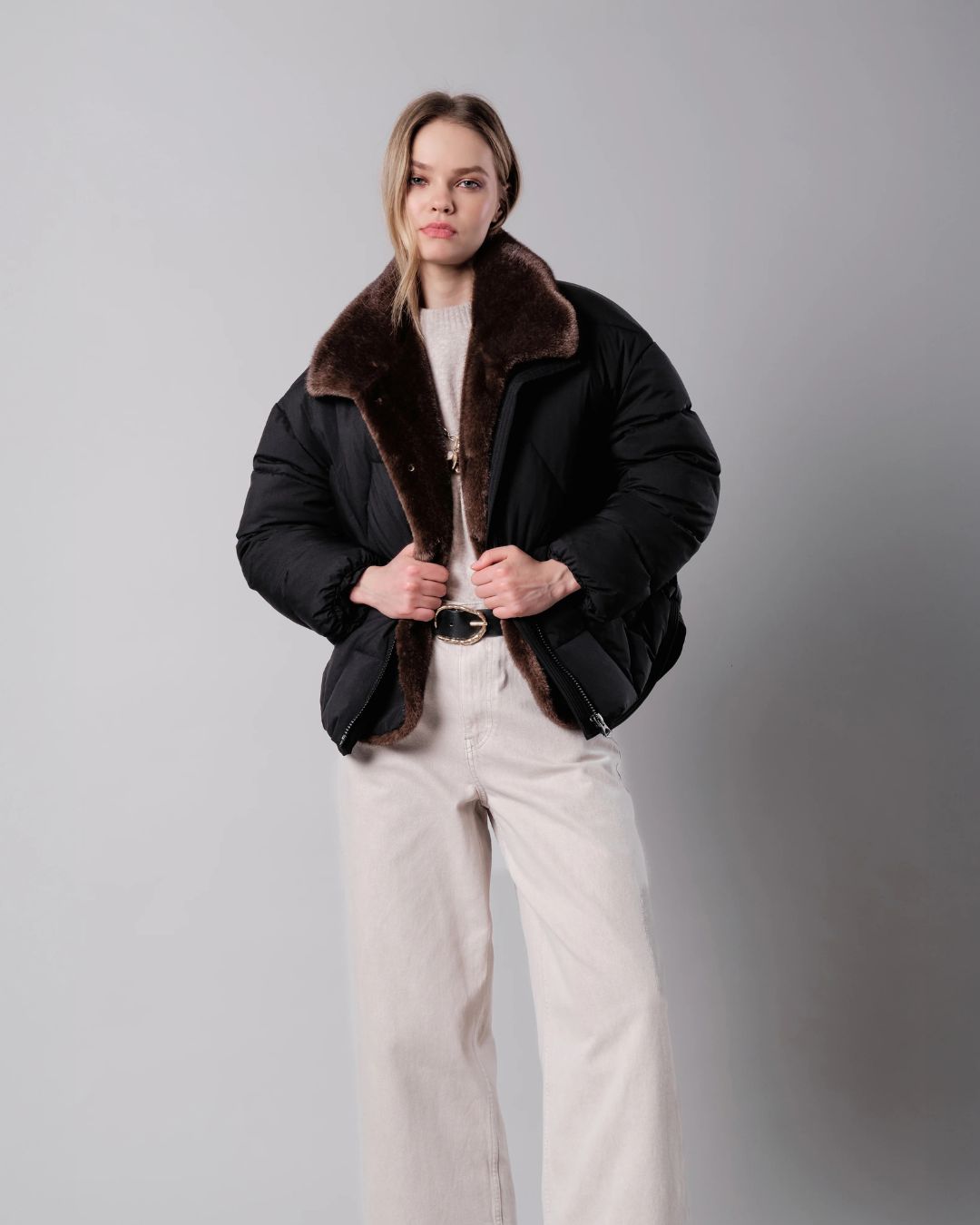 Vegancode 20390 Faux Fur Jacket in Black
