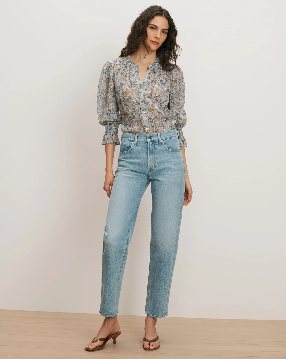 Veronica Beard Ashlynn Blouse in Blue Jay Multi
