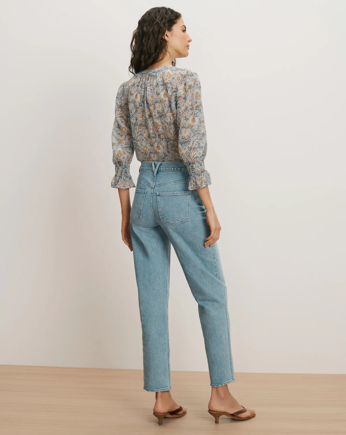 Veronica Beard Ashlynn Blouse in Blue Jay Multi