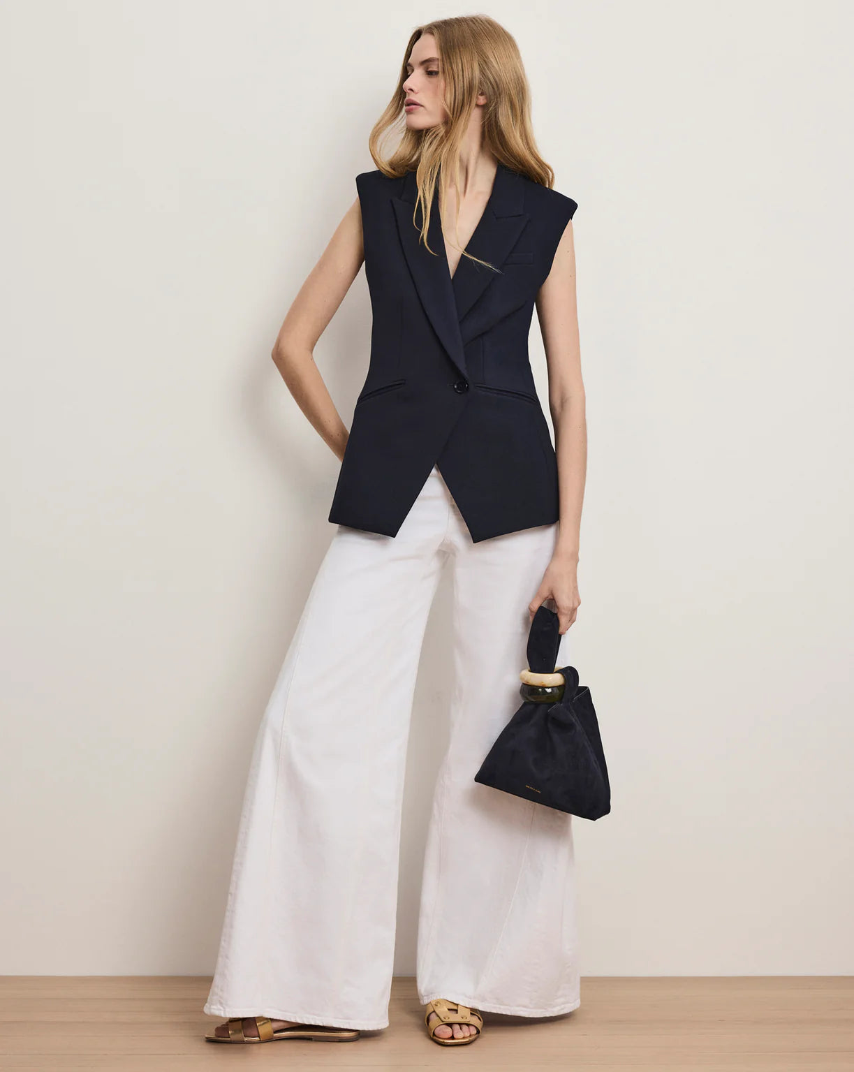 Veronica Beard Ciel Vest in Navy