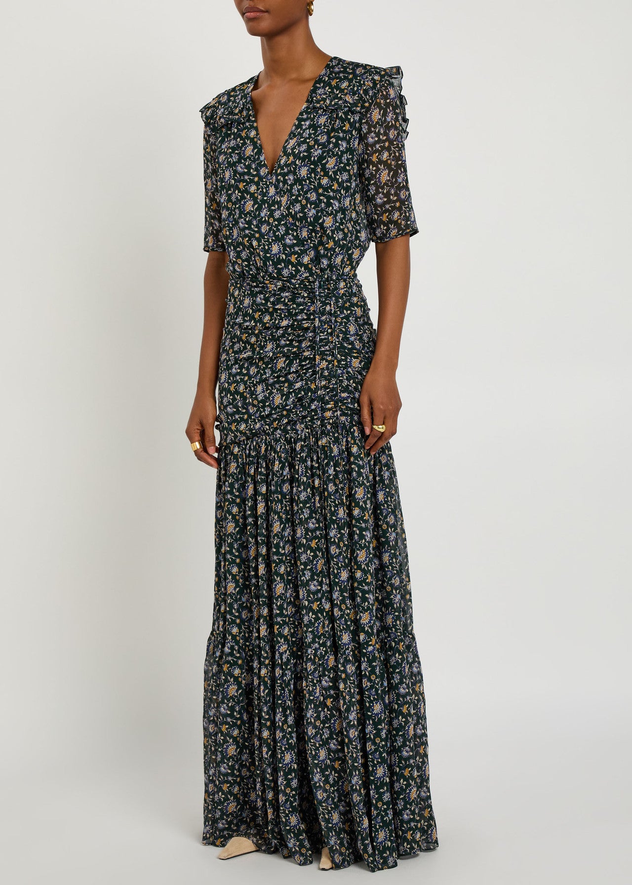 Veronica Beard Mick Dress in Dk Hunter Green