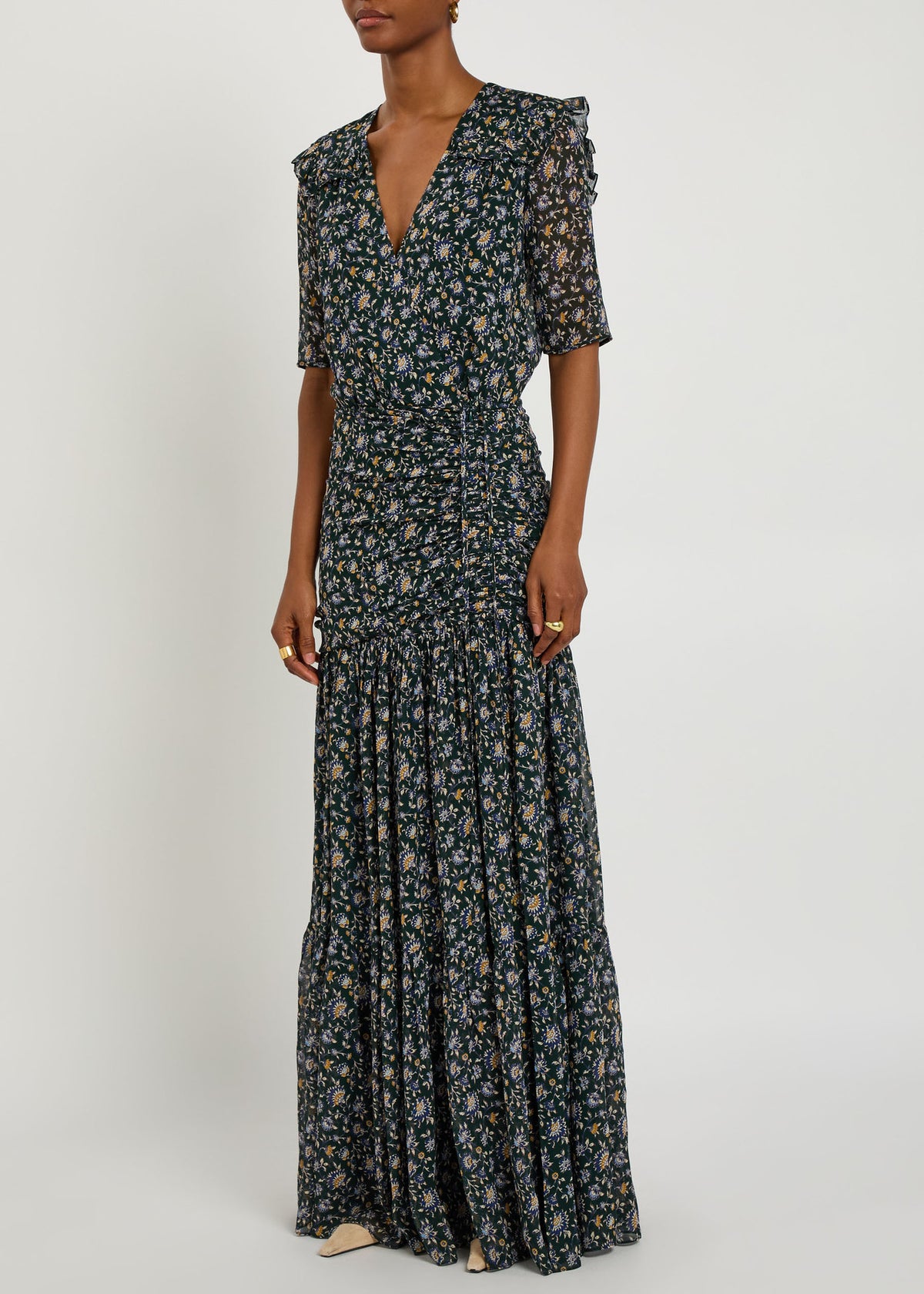 Veronica Beard Mick Dress in Dk Hunter Green