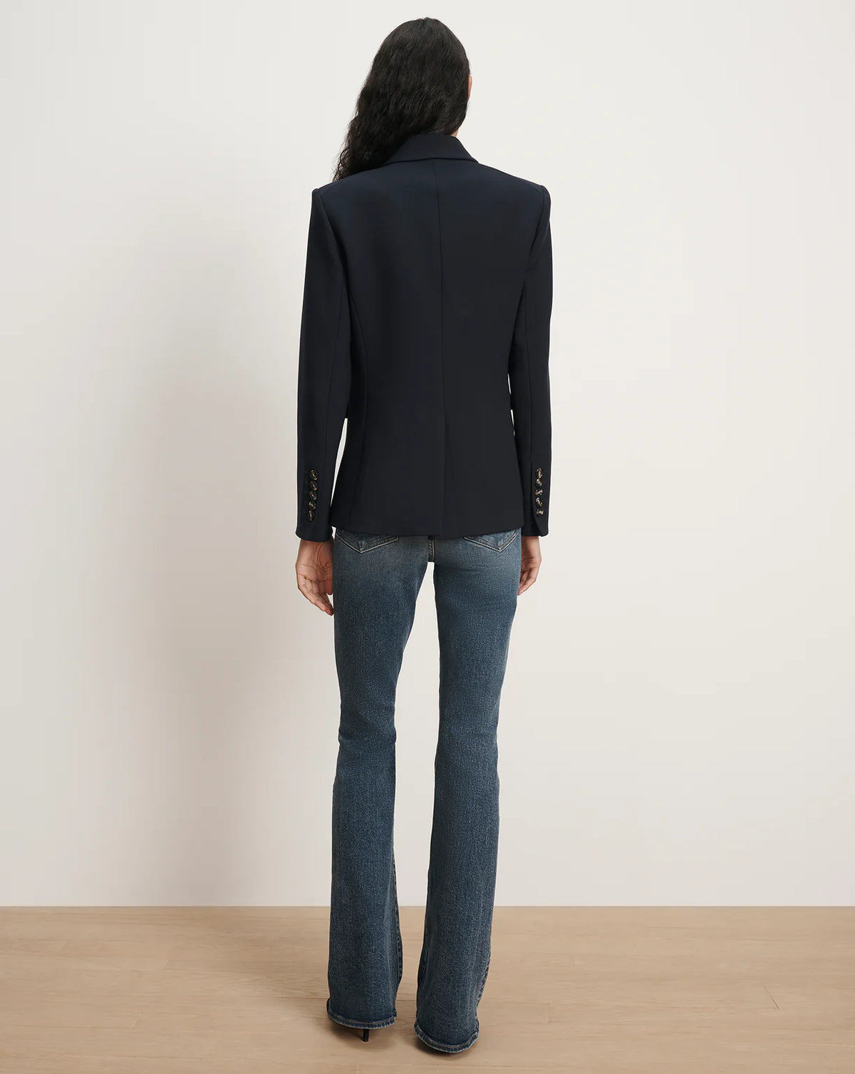 Veronica Beard New Miller Dickey Jacket in Navy with Horn Buttons