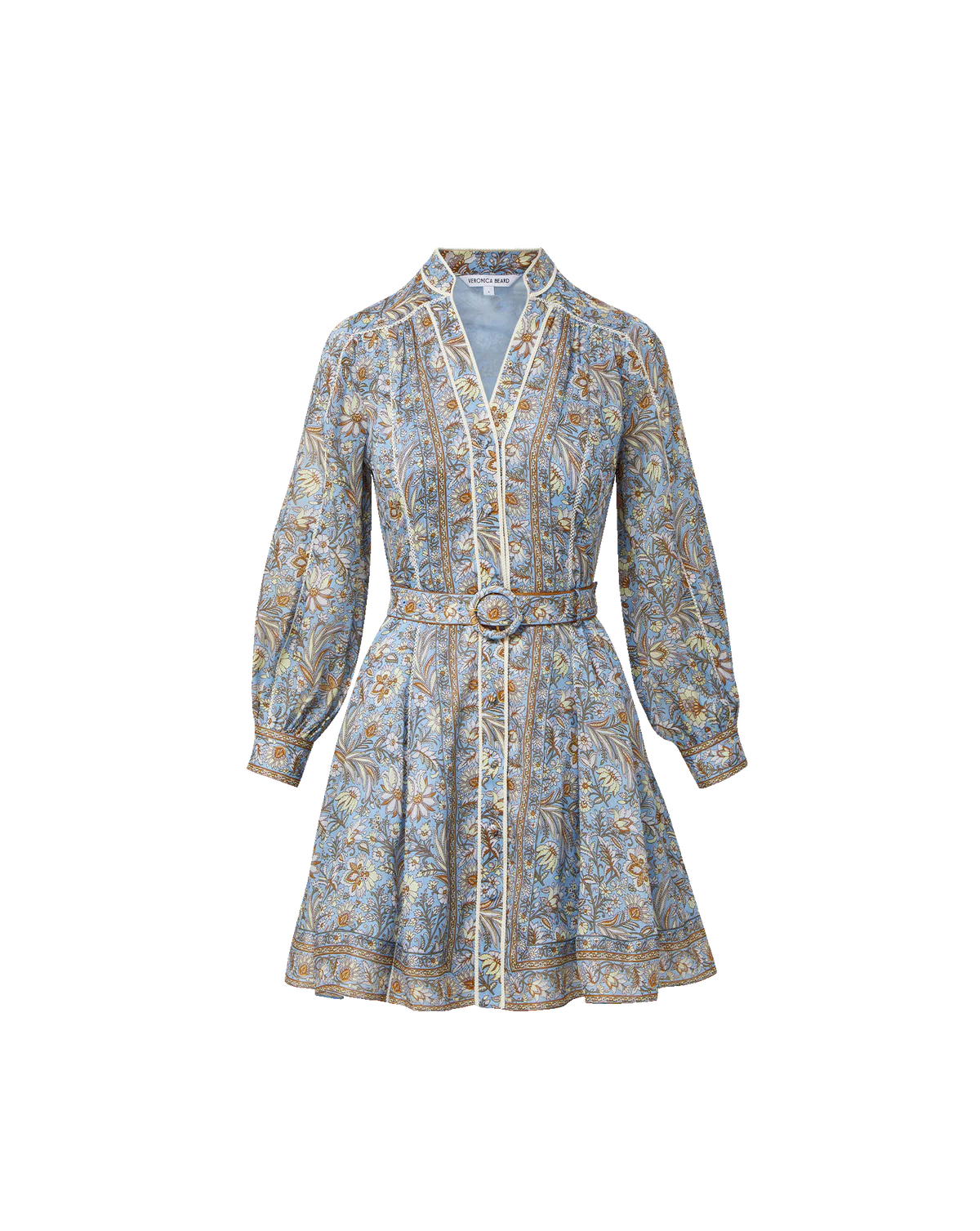 Veronica Beard V Neck Kumar Dress in Blue Jay Multi