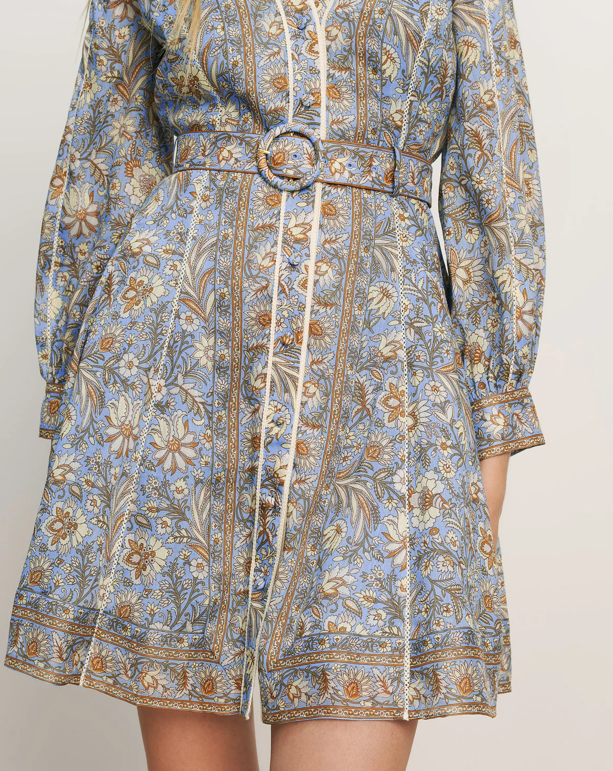 Veronica Beard V Neck Kumar Dress in Blue Jay Multi