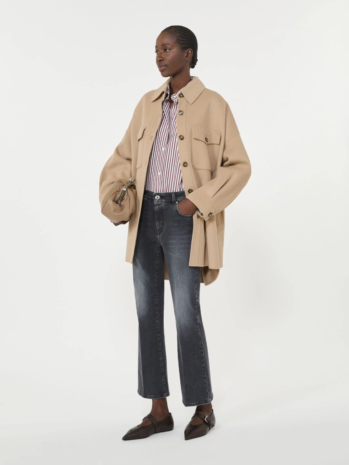 Weekend Maxmara Laser Short Wool Coat in Camel