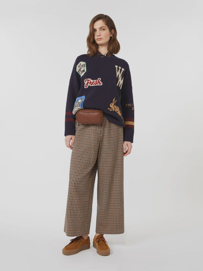 Weekend Max Mara Ebe Trousers in Red Purple