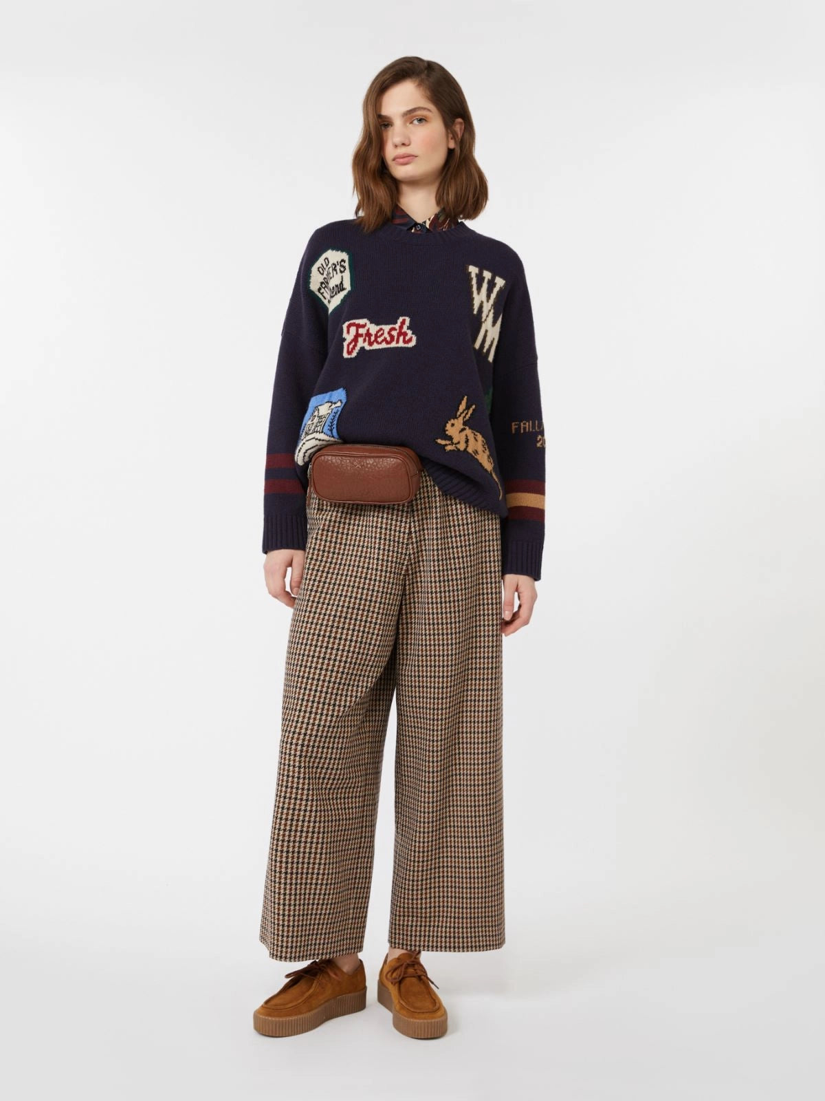 Weekend Max Mara Ebe Trousers in Red Purple
