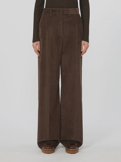 Weekend Max Mara Tania Cord Trousers in Chocolate