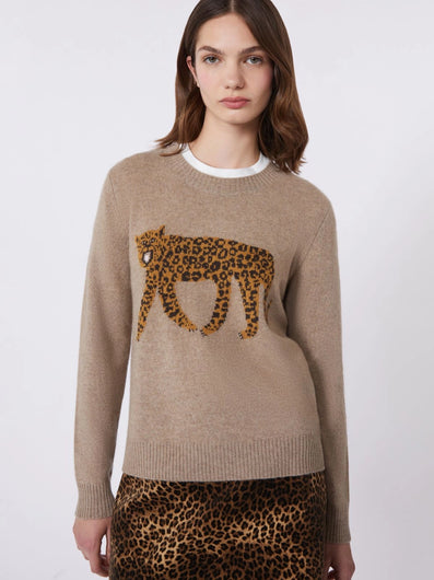 Weekend Maxmara Tunic Intarsia Knit in Turtledove