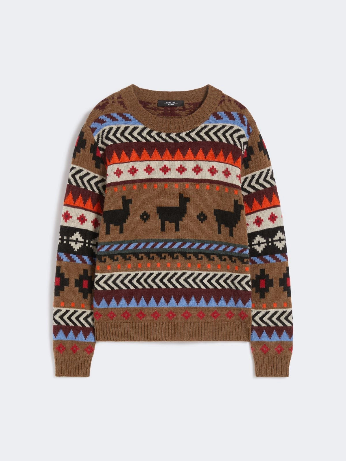 Weekend Max Mara Quirite Jacquard Jumper in Camel