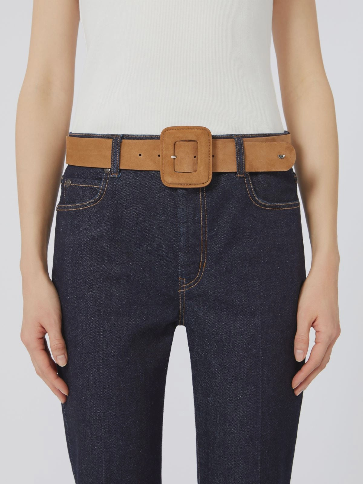 Weekend Max Mara Brio Suede Belt in Brown