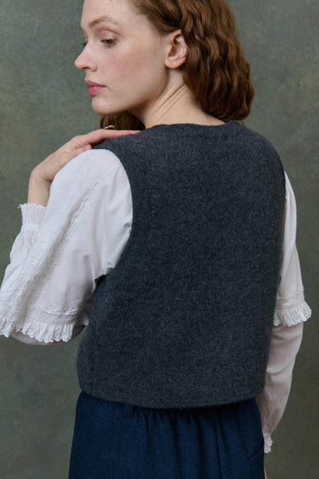Louise Misha Ibinka Knit Waistcoat in Charcoal