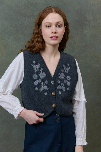 Louise Misha Ibinka Knit Waistcoat in Charcoal