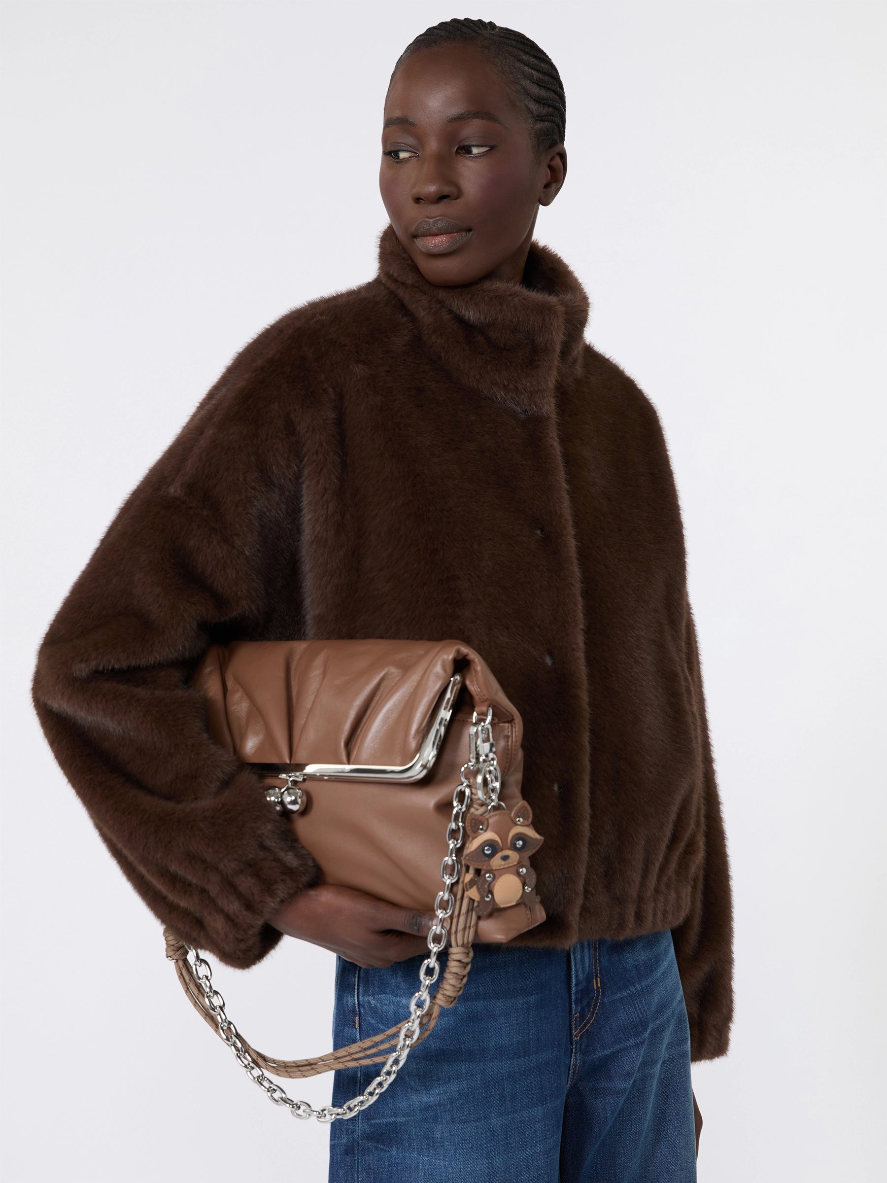 Weekend Max Mara Anemone Faux Fur Jacket in Brown