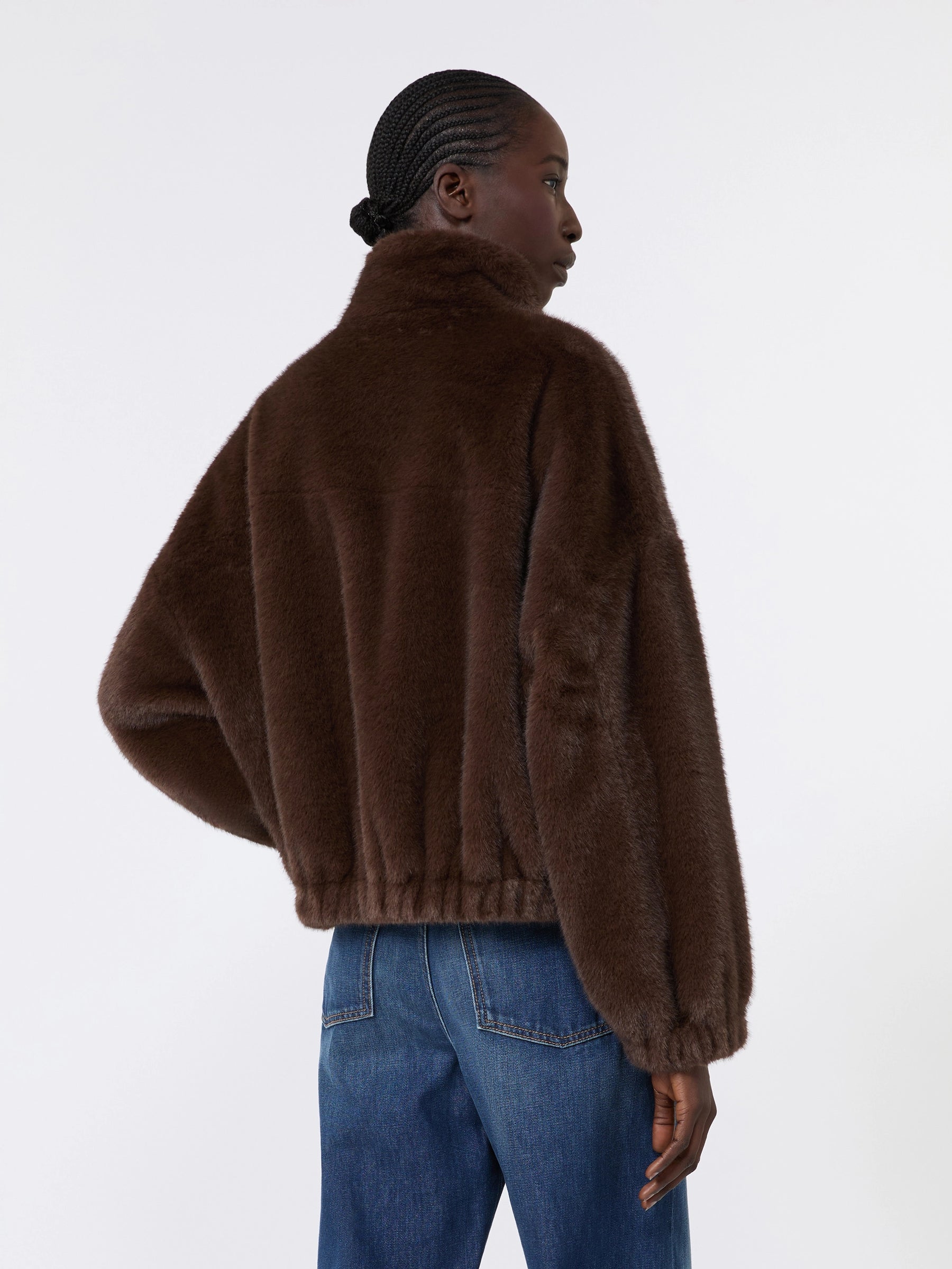 Weekend Max Mara Anemone Faux Fur Jacket in Brown