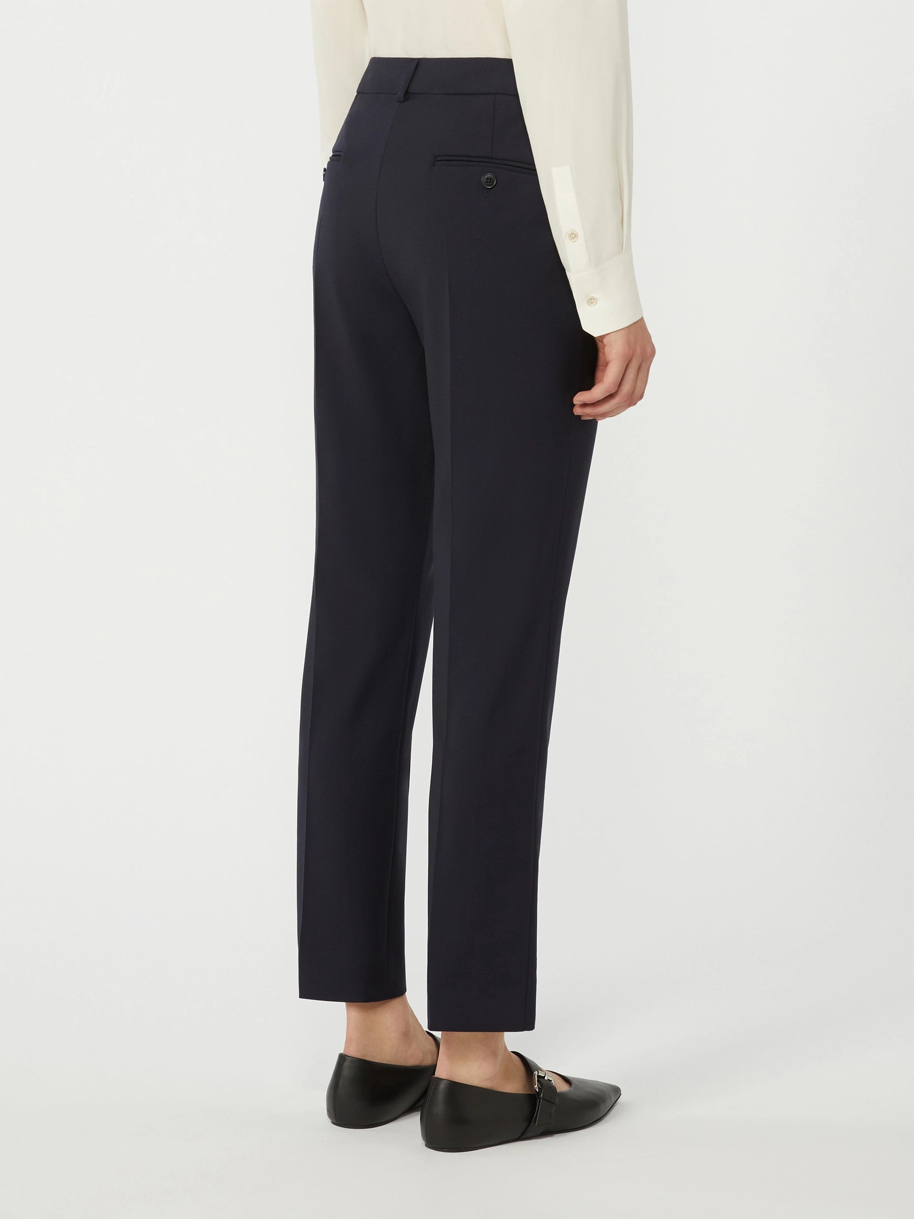 Weekend Maxmara Canon Wool Trousers - Navy