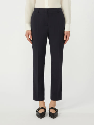 Weekend Maxmara Canon Wool Trousers - Navy