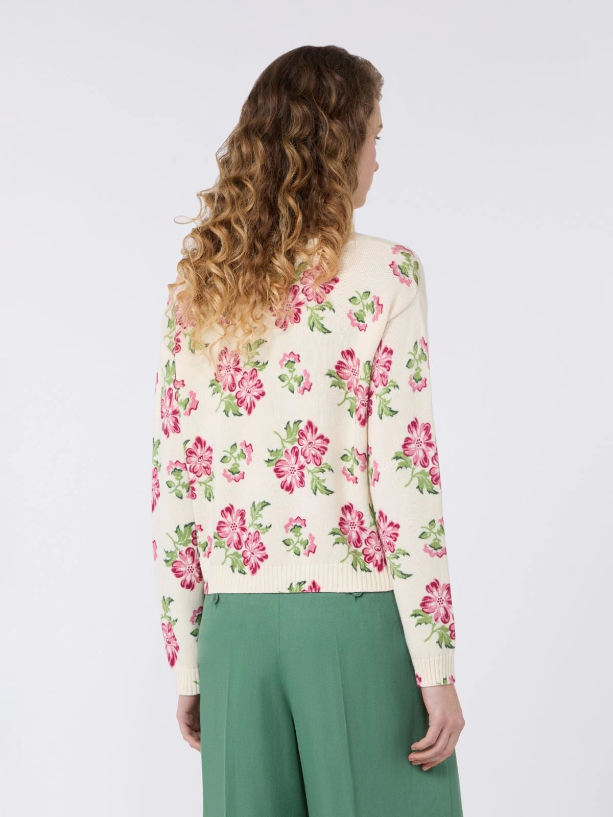 Weekend Maxmara Deditto Floral Top in Ecru Floral