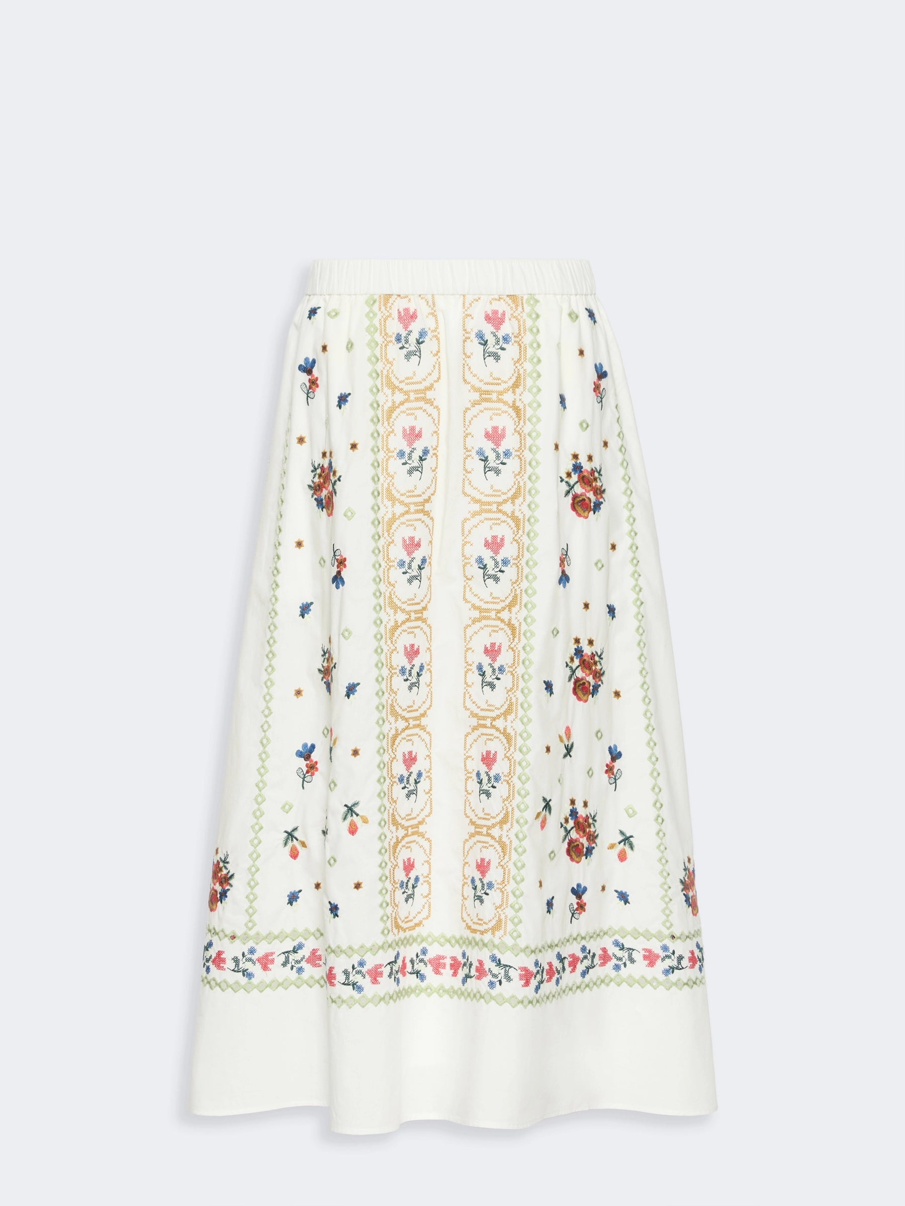 Weekend Maxmara Falla Embroidered Skirt - White