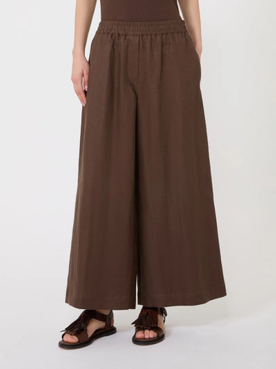 Weekend Maxmara Felino Linen Trousers in Chocolate